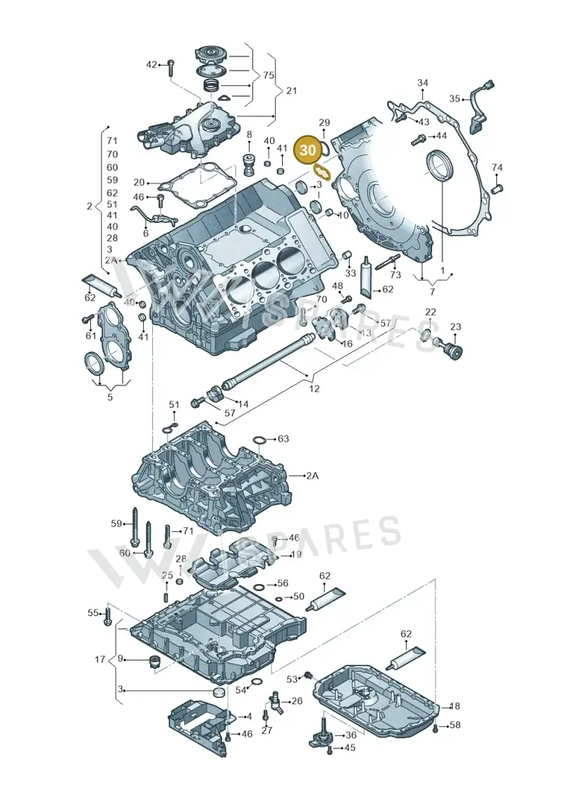 06E103181L — Audi A8L qu. 3.0 TDI (2013-2018) diagram 771103050, position 30