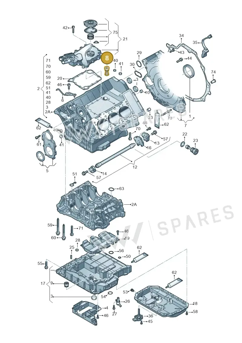 06E103271A — Audi A8L qu. 3.0 TDI (2013-2018) diagram 771103050, position 8