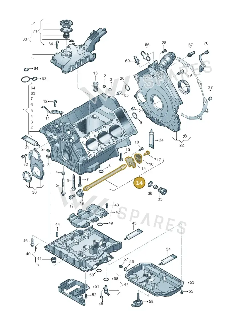 06E103303K — Audi Q7 qu. 3.0 TDI (2015-2019) diagram 771103100, position 14