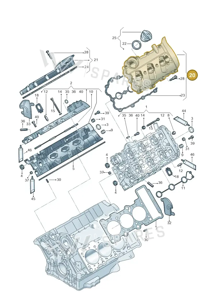 06E103471G — Audi A6 2.7 TDI (2008-2011) diagram 448103520, position 20