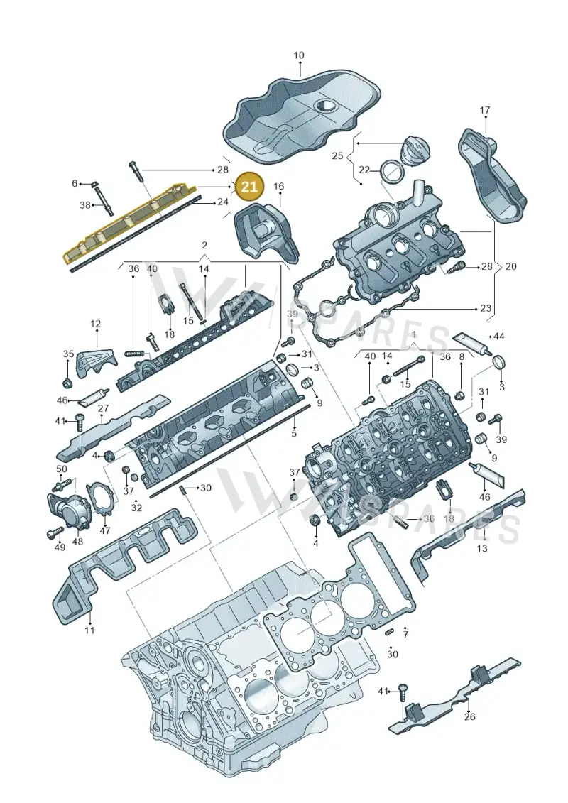 06E103472N — Audi A8L qu. 3.0 TDI (2009-2014) diagram 648103230, position 21