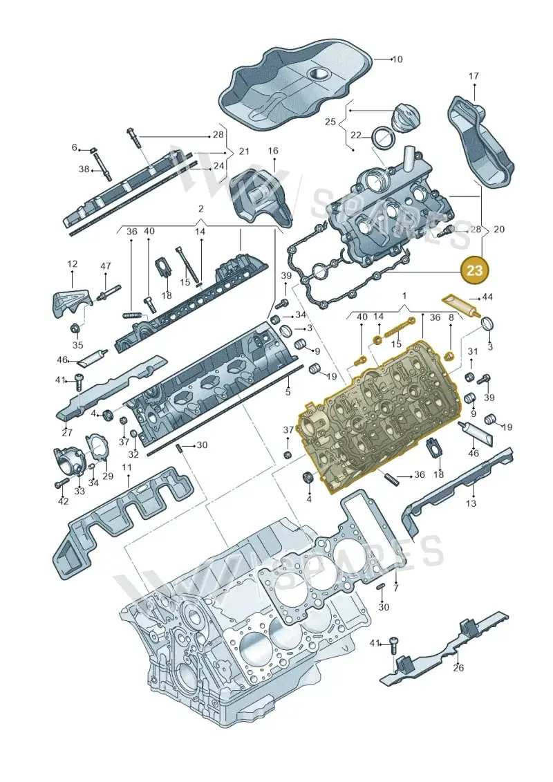 06E103483Q — Audi Q5 qu. 2.0 TDI (2012-2017) diagram 711103270, position 23