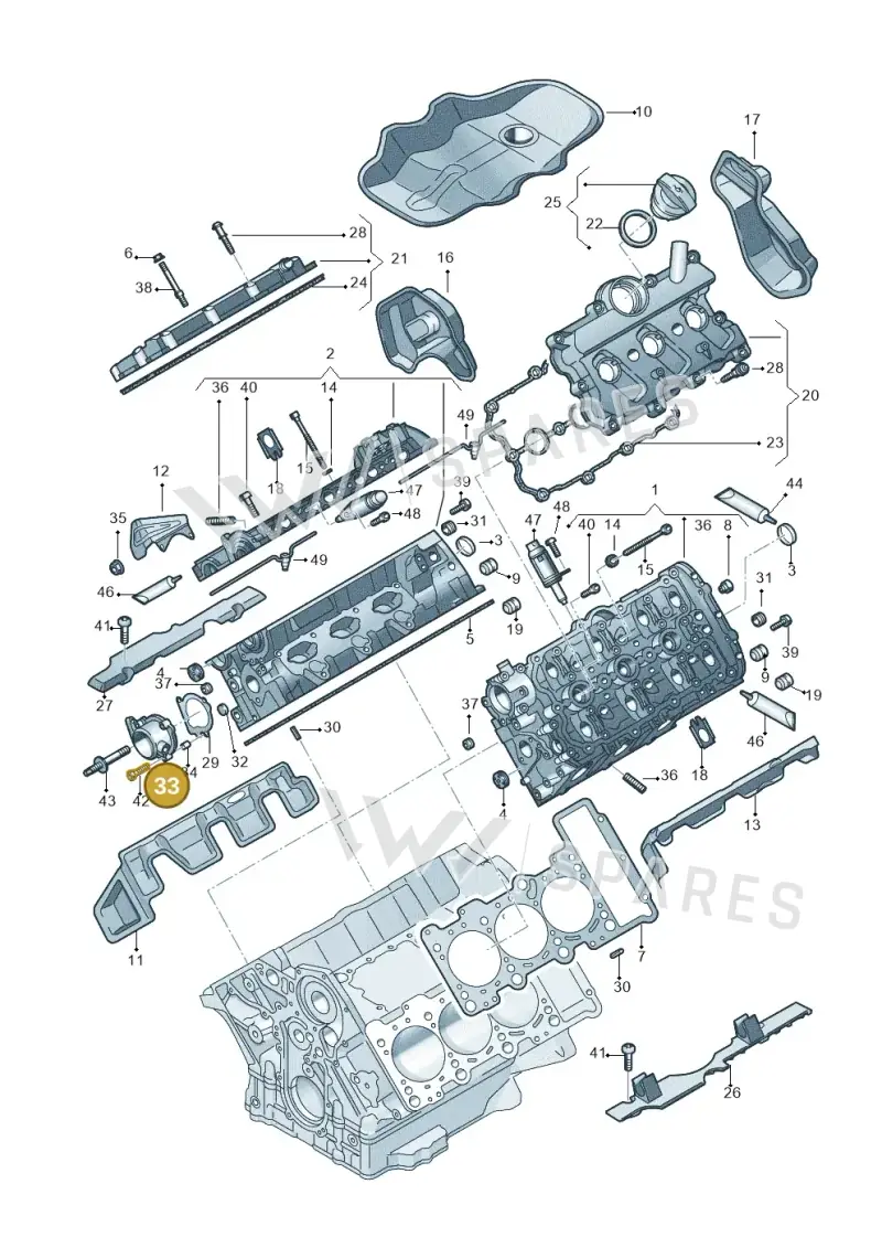 06E103535D — Audi Q7 qu. 3.0 TDI (2015-2019) diagram 771103250, position 33