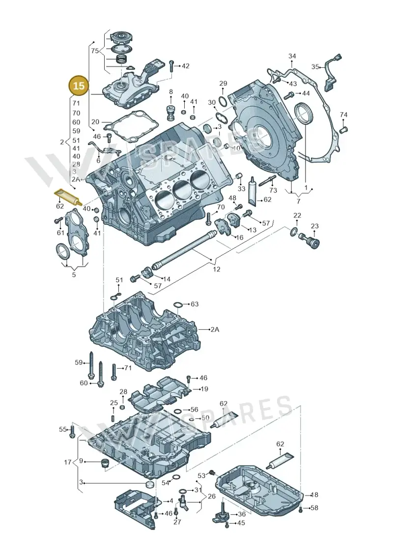 06E103547R — Audi A7 Sportback (2014-2018) diagram 620103100, position 15