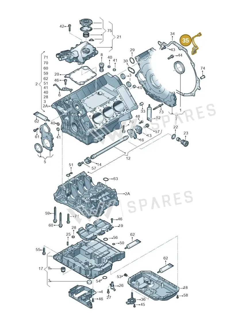 06E103565C — Audi A8 (2013-2018) diagram 771103050, position 35