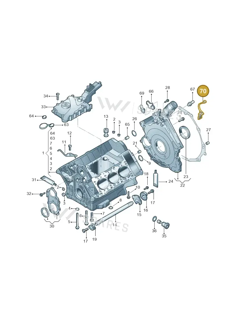 06E103565C — Audi A6 1.8 (2015-2019) diagram 887103100, position 70
