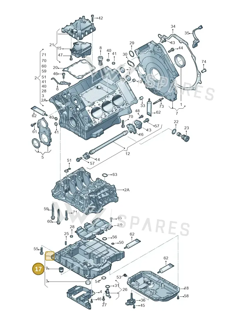 06E103601AP — Audi A6 L 2.0 (2011-2013) diagram 448103250, position 17