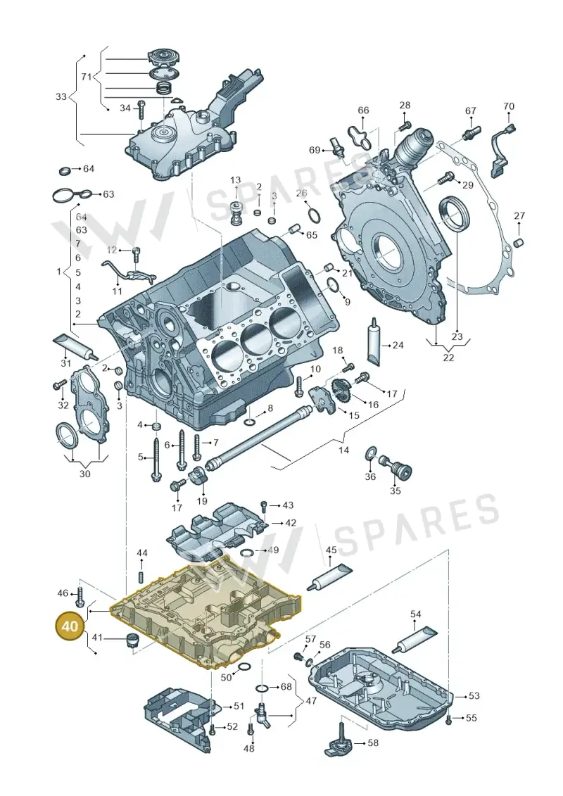 06E103601BH — Audi Q7 qu. 3.0 TDI (2015-2019) diagram 771103100, position 40