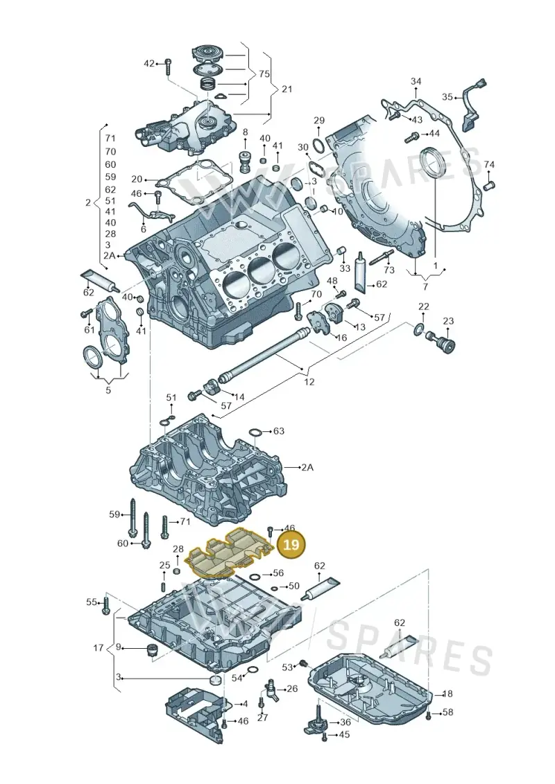 06E103623K — Audi A8L qu. 3.0 TDI (2013-2018) diagram 771103050, position 19