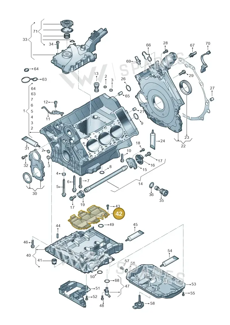 06E103623P — Audi Q7 qu. 3.0 TDI (2015-2019) diagram 771103100, position 42
