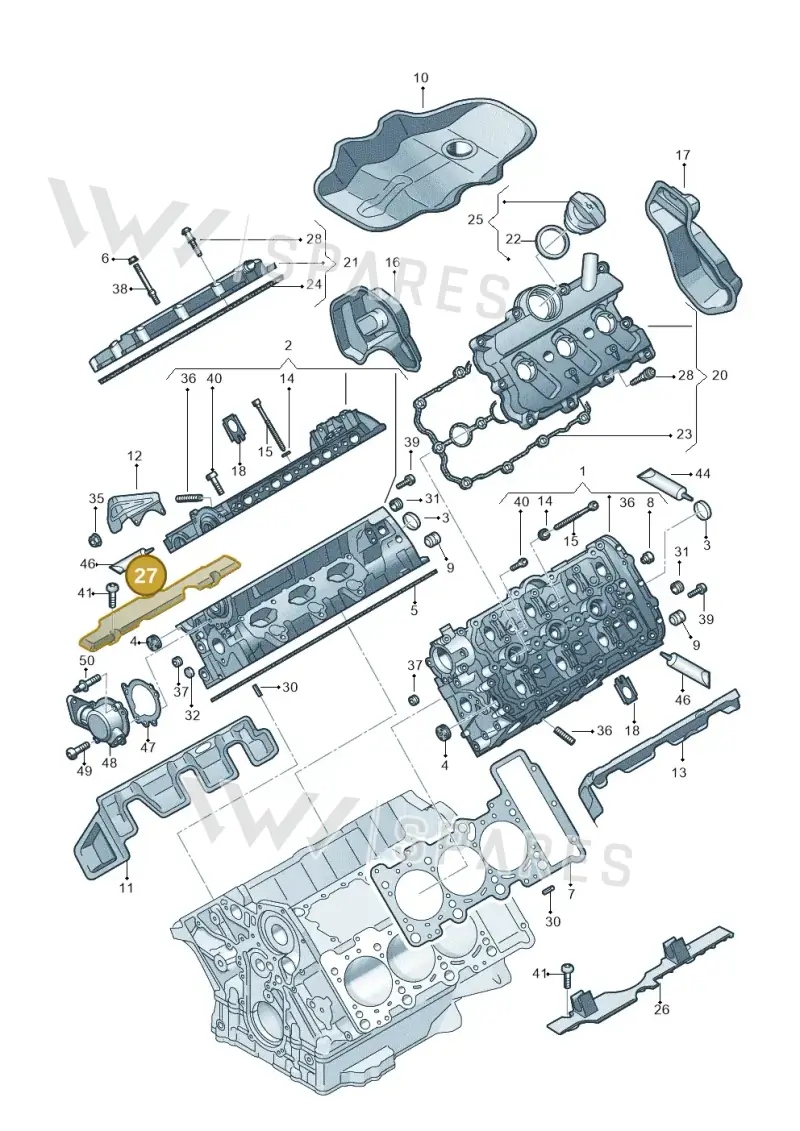 06E103936C — Audi A8L qu. 3.0 TDI (2009-2014) diagram 648103230, position 27