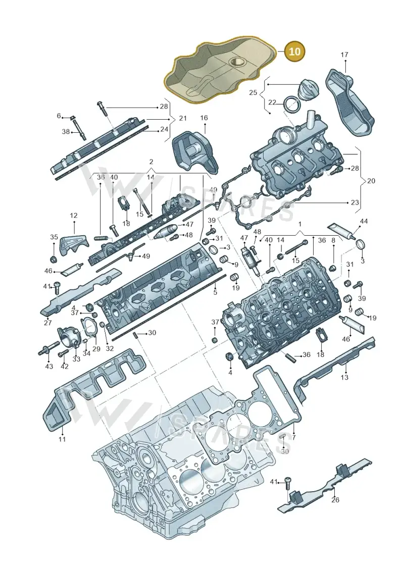 06E103977D — Audi Q7 qu. 3.0 TDI (2015-2019) diagram 771103250, position 10