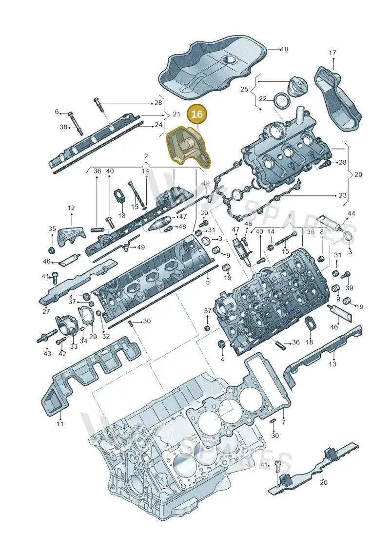 06E103980D — Audi Q7 qu. 3.0 TDI (2015-2019) diagram 771103250, position 16