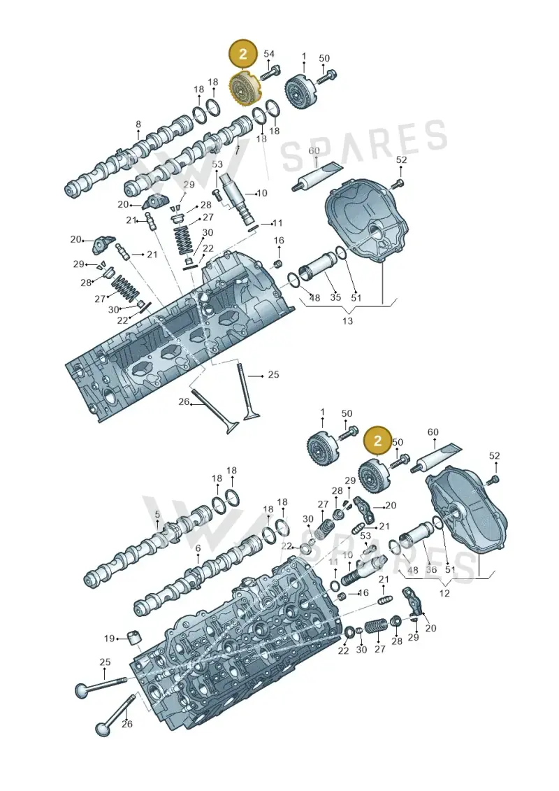 06E109083N — Audi A7 Sportback (2014-2018) diagram 758109100, position 2