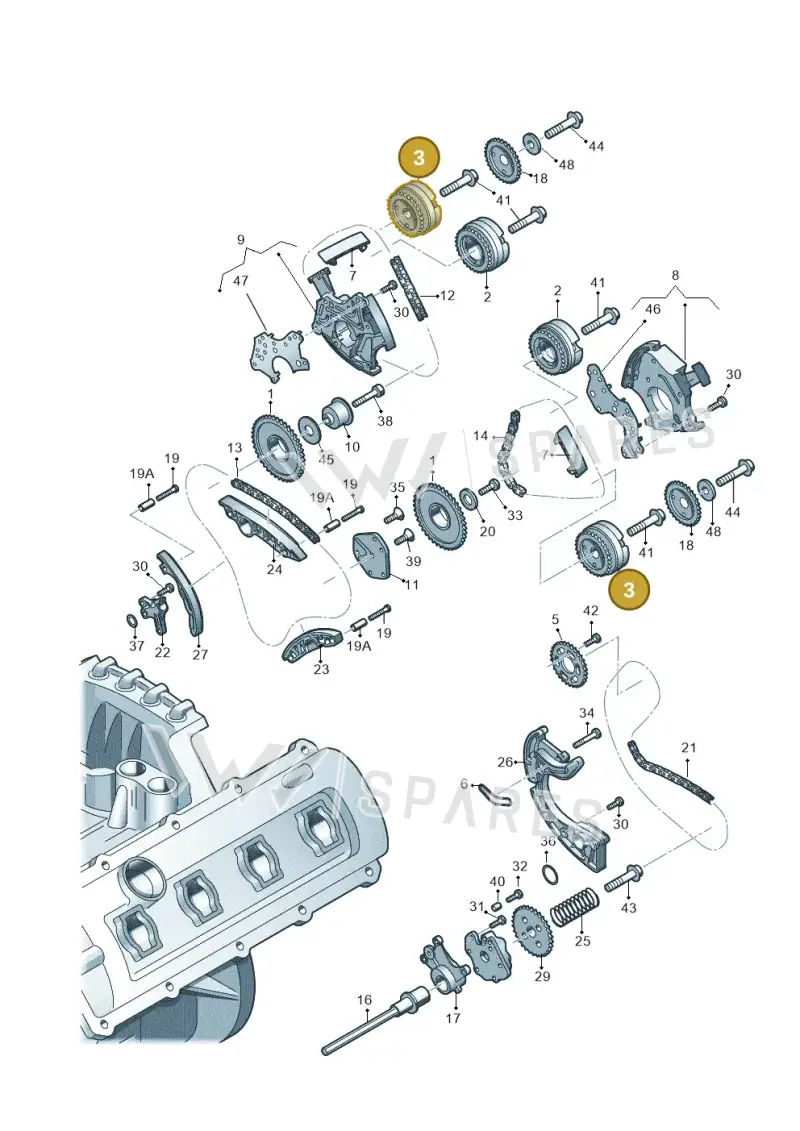 06E109084G — Audi A6 2.7 TDI (2008-2011) diagram 448109550, position 3