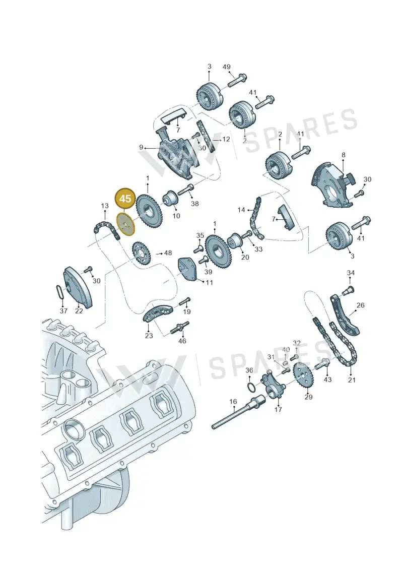 06E109180 — Audi Q7 qu. 3.0 TDI (2015-2019) diagram 771109300, position 45