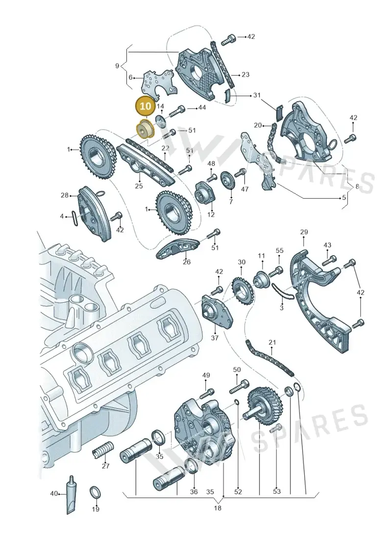 06E109220A — Audi A7 Sportback (2014-2018) diagram 771109350, position 10