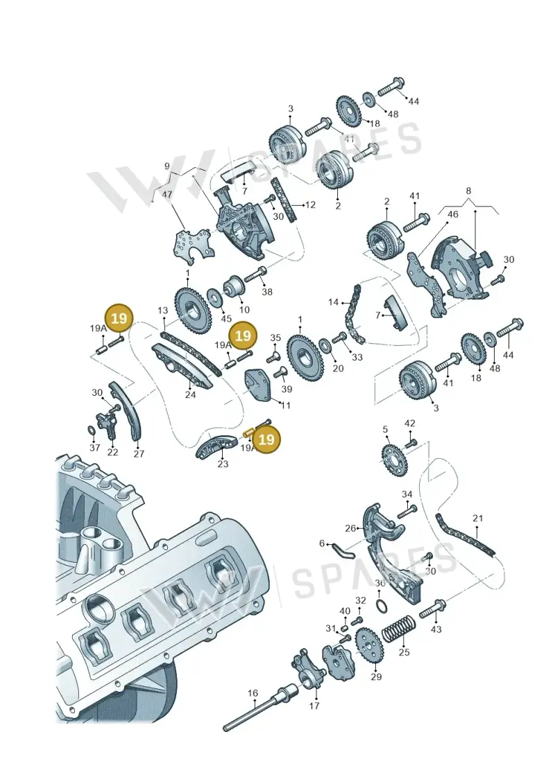 06E109220 — Audi A6 2.7 TDI (2008-2011) diagram 448109550, position 19