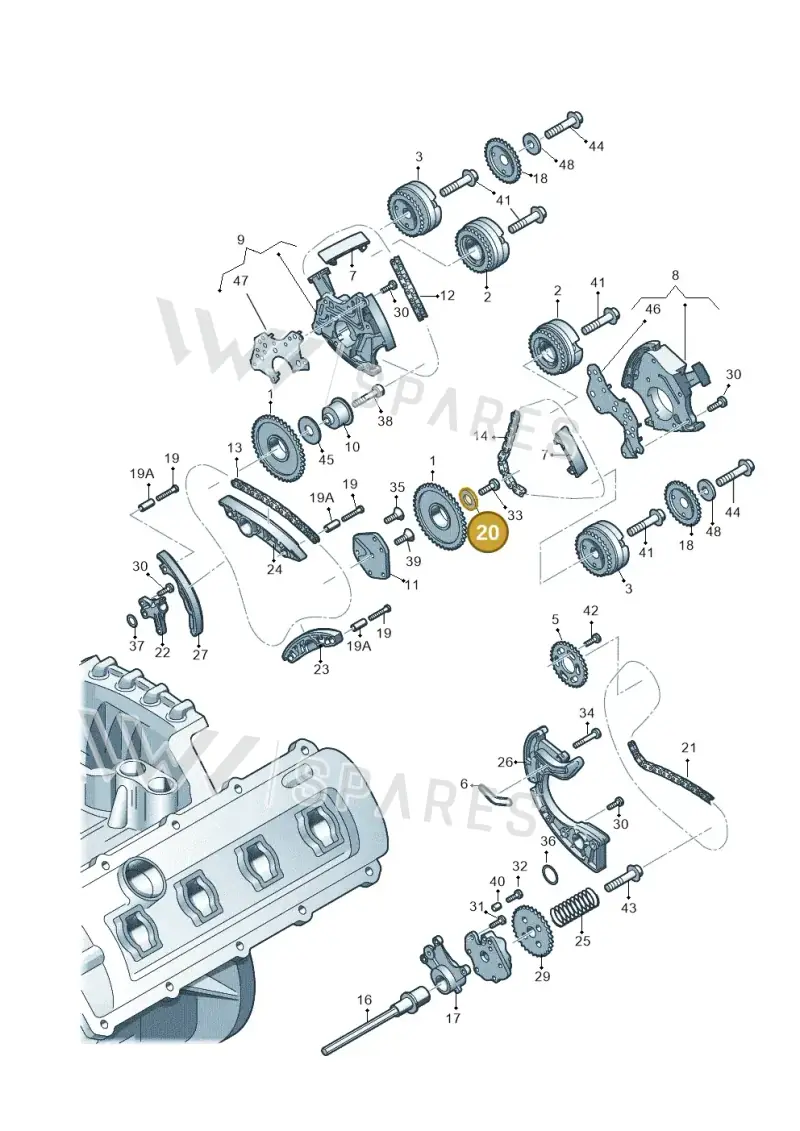 06E109289 — Audi Q5 qu. 2.0 TDI (2008-2012) diagram 448109550, position 20