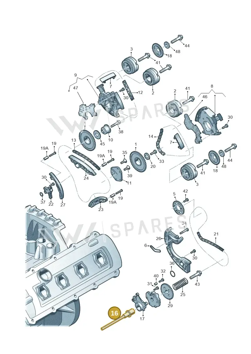 06E109339K — Audi A6 2.7 TDI (2008-2011) diagram 448109550, position 16