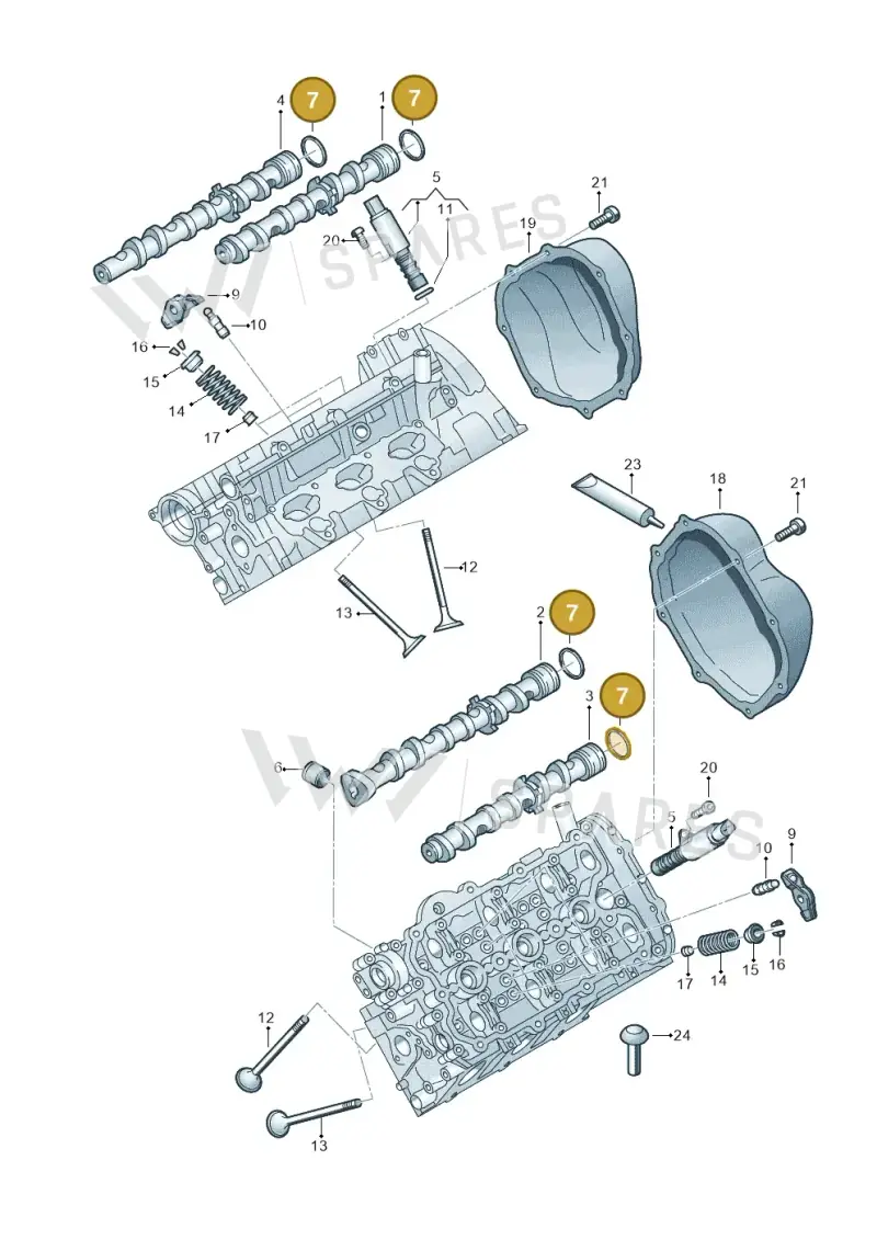 06E109345B — Audi A7 Sportback (2014-2018) diagram 648109100, position 7