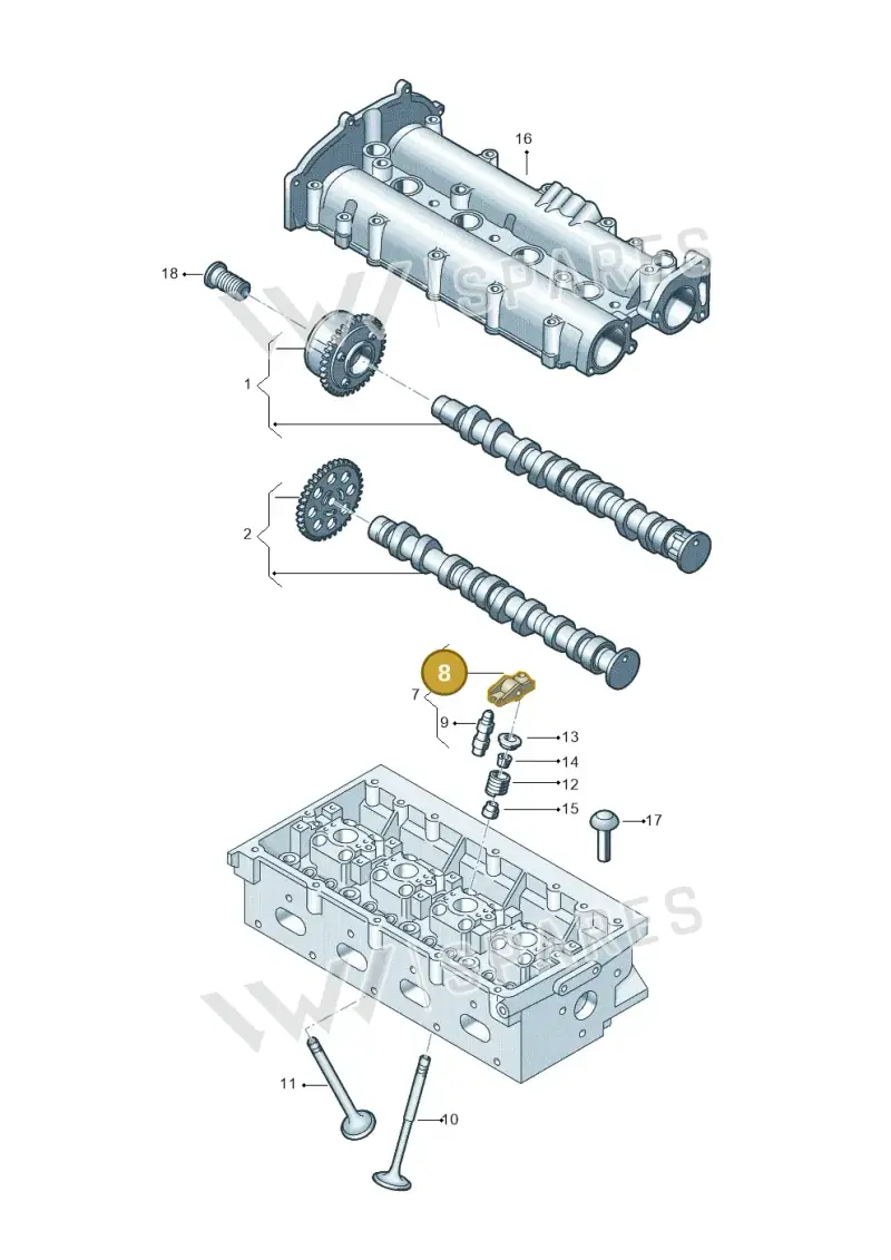 06E109417AM — Audi TTS Coupe 2.0 (2014-2023) diagram 798109030, position 8
