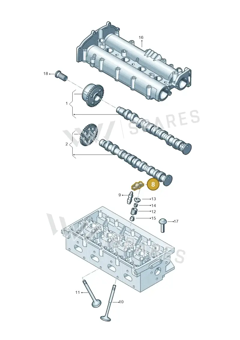 06E109417E — Audi A3/S3/quattro (2005-2007) diagram 670109030, position 8