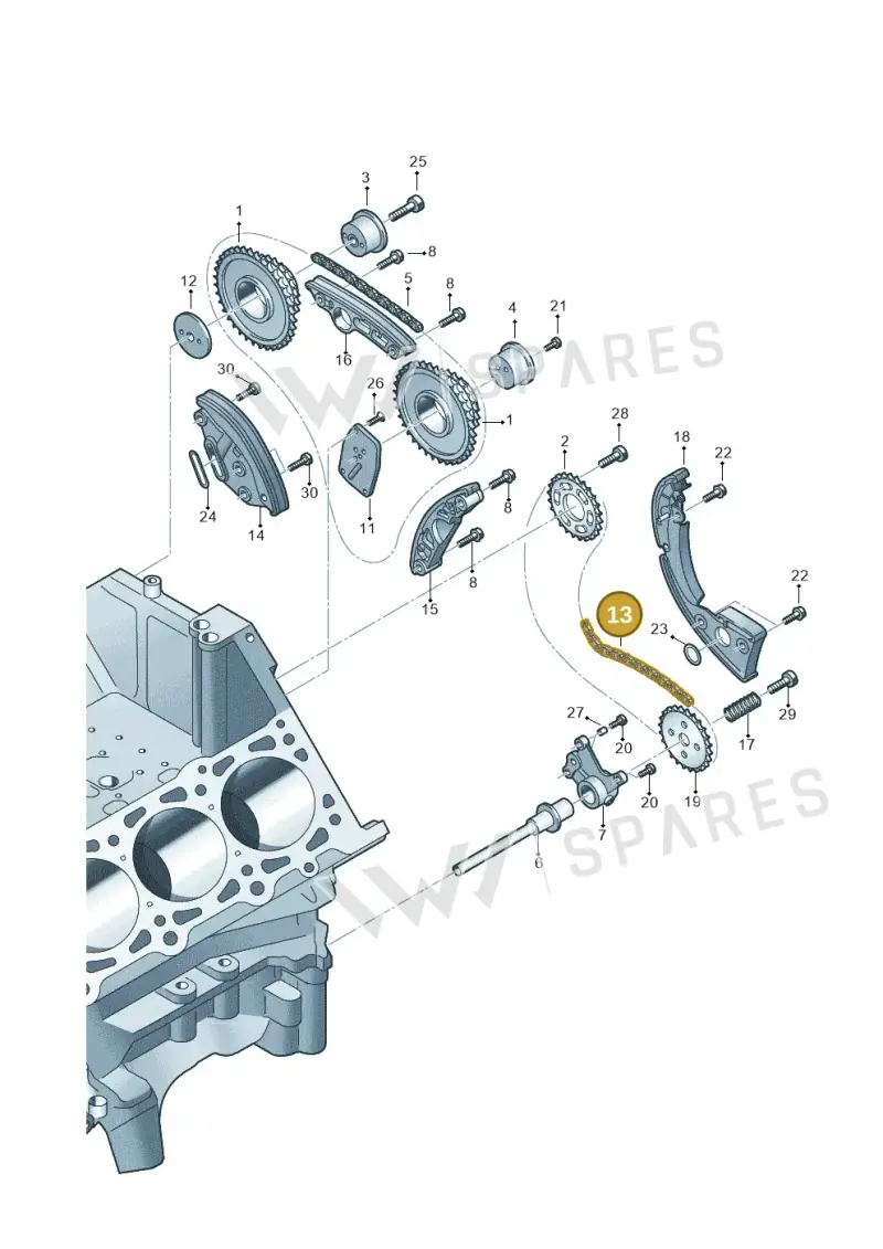 06E109465 — Audi A7 Sportback (2014-2018) diagram 711109200, position 13