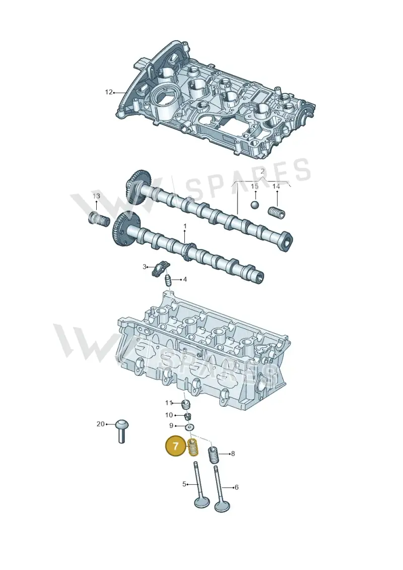 06E109623AK — Audi Q3 quattro (2018-2019) diagram 627109200, position 7