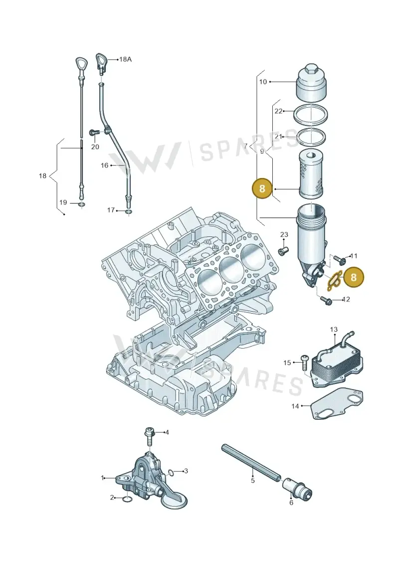 06E115446 — Audi A7 Sportback (2014-2018) diagram 448115100, position 8