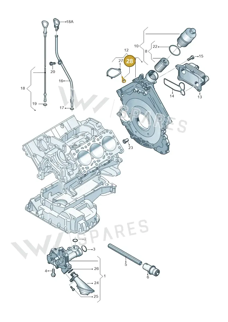 06E115475 — Audi A7 Sportback (2014-2018) diagram 771115050, position 28