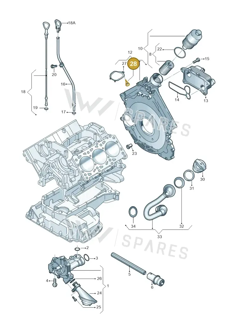 06E115475 — Audi Q7 qu. 3.0 TDI (2015-2019) diagram 859115050, position 28