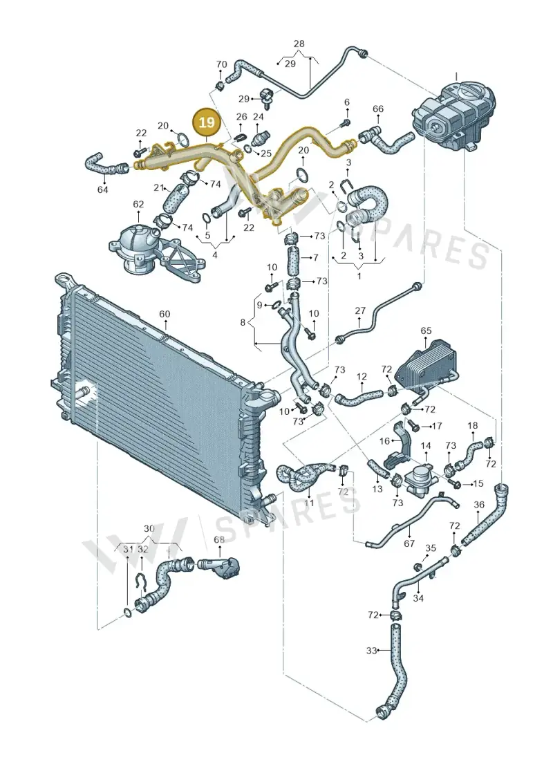 06E121045AB — Audi A7 Sportback (2014-2018) diagram 711121300, position 19