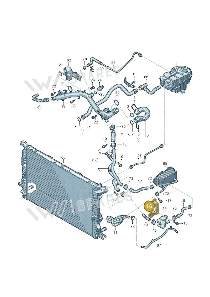 06E121521F — Audi A6 Av. qu. 3.0 (2012-2018) diagram 711121400, position 16