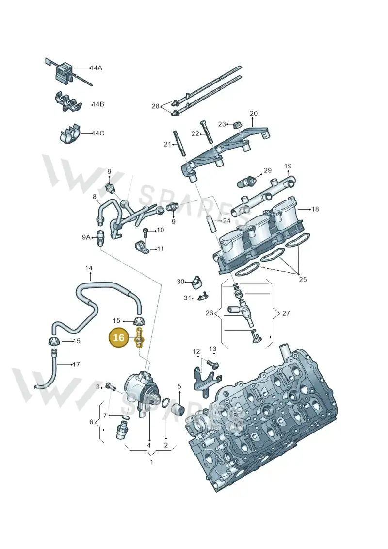 06E127065F — Audi A7 Sportback (2010-2015) diagram 448133730, position 16