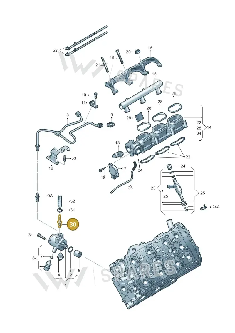 06E127065F — Audi A6 Av. qu. 3.0 (2012-2018) diagram 648133540, position 30