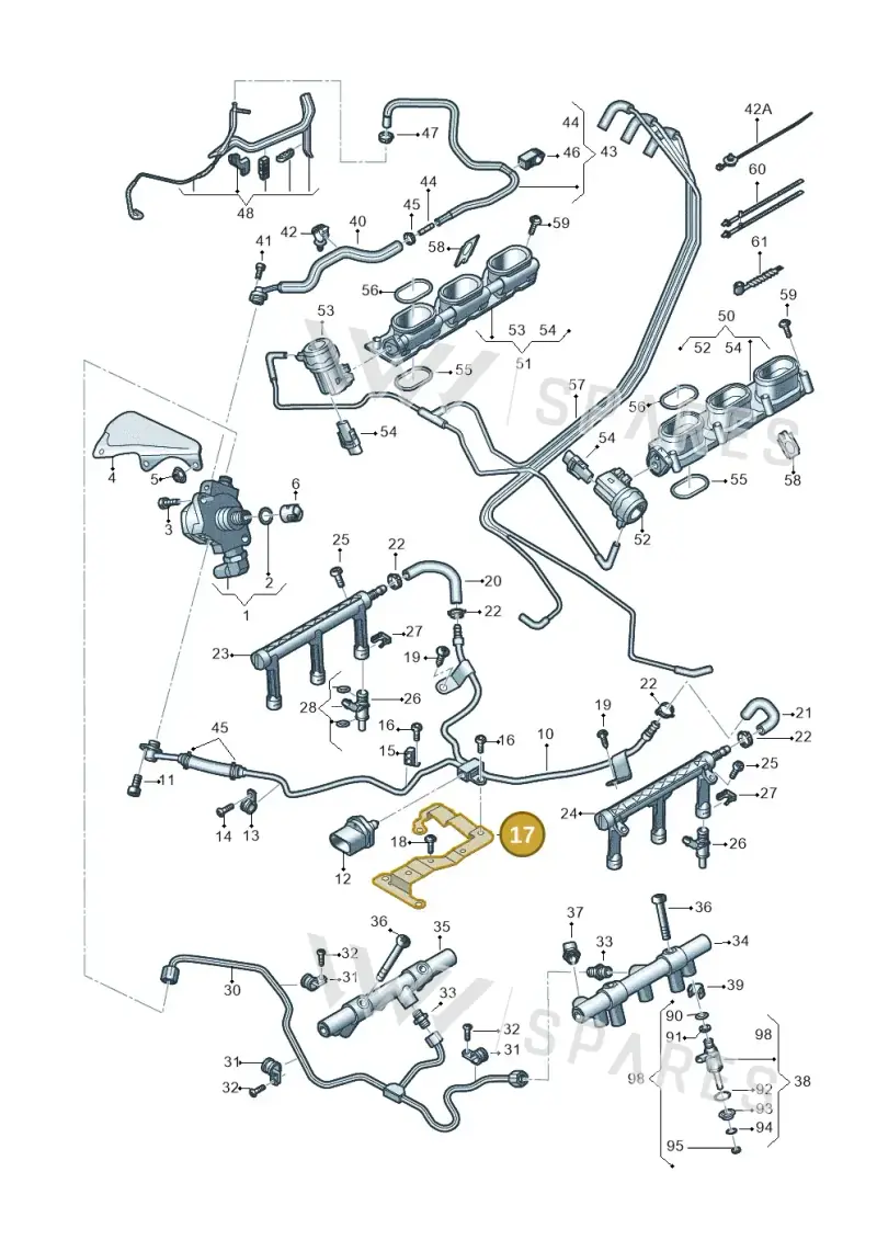 06E127233AE — Audi Q7 qu. 3.0 TDI (2015-2019) diagram 771133240, position 17