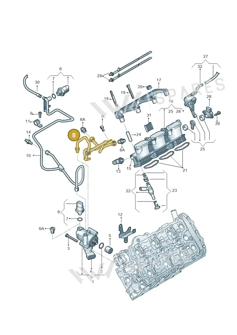 06E127501P — Audi A6 2.7 TDI (2008-2011) diagram 448133740, position 8