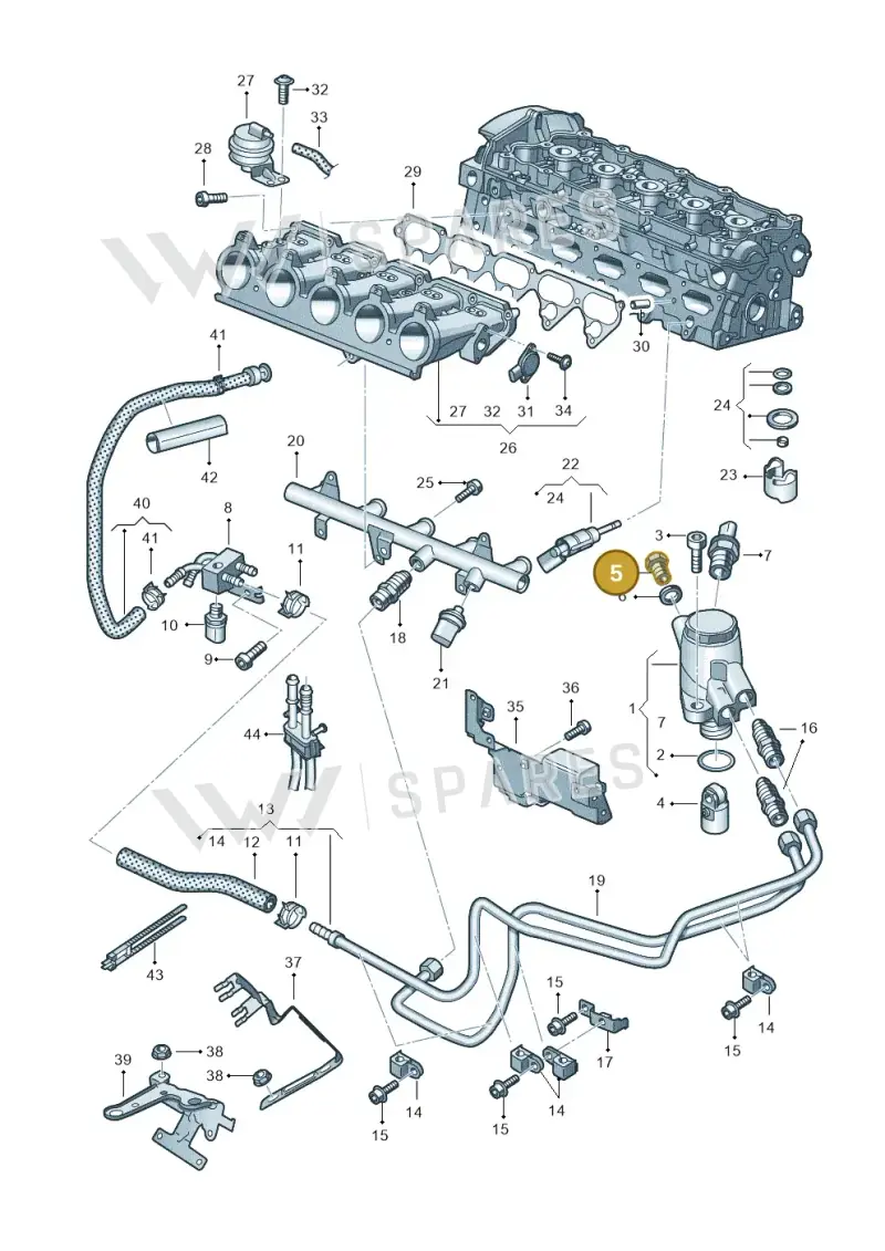 06E127535 — Audi TTRS Plus Coupe (2009-2014) diagram 676133340, position 5