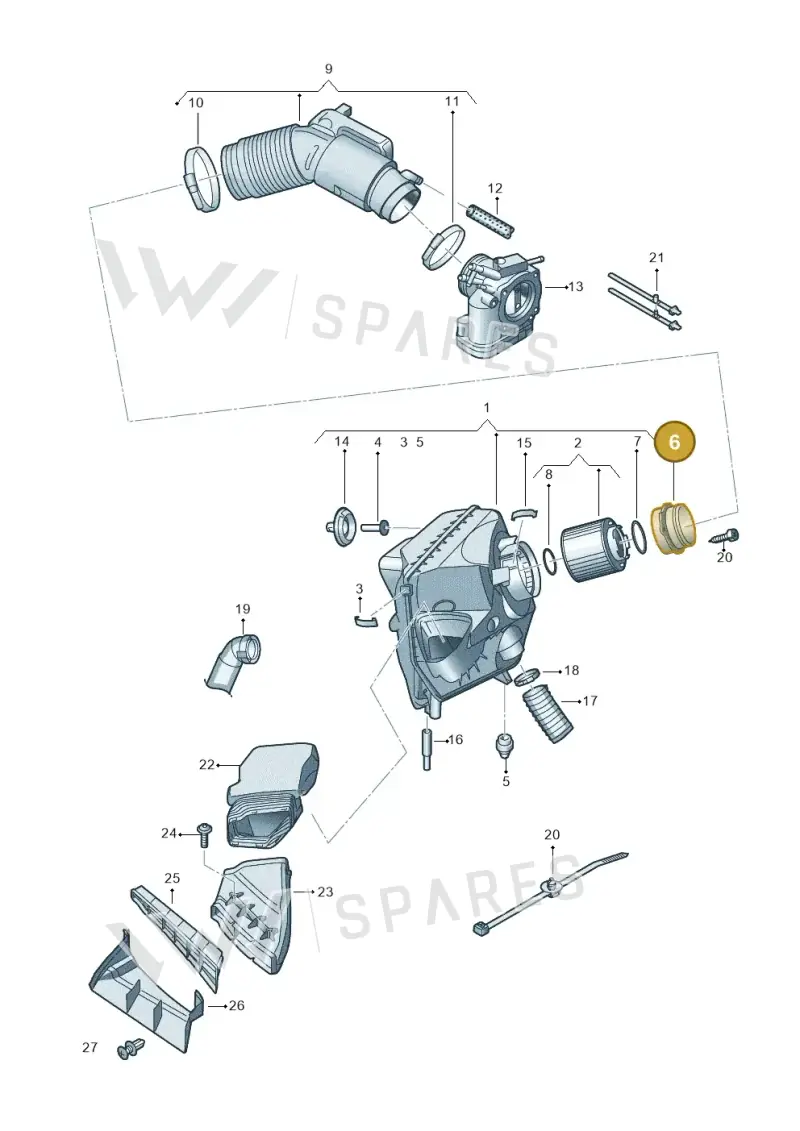 06E129638B — Audi A6 2.7 TDI (2008-2011) diagram 648133500, position 6