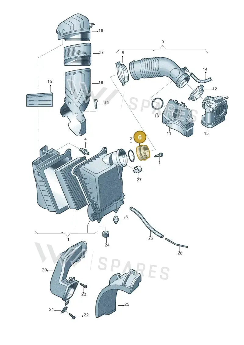 06E129638C — Audi A4/S4 Cabrio./qu. 07> (2006-) diagram 454133700, position 6