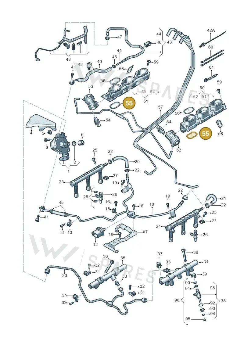 06E129717F — Audi Q7 qu. 3.0 TDI (2015-2019) diagram 771133240, position 55