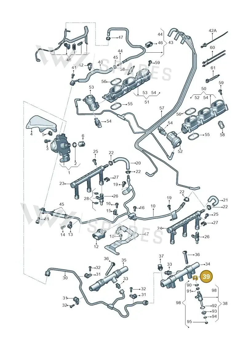 06E133036A — Audi Q7 qu. 3.0 TDI (2015-2019) diagram 771133240, position 39