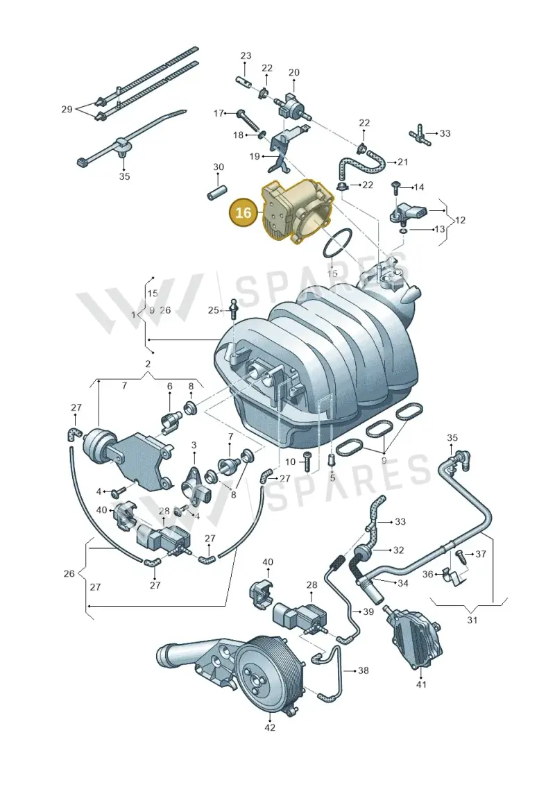 06E133062H — Audi A7 Sportback (2014-2018) diagram 711133420, position 16