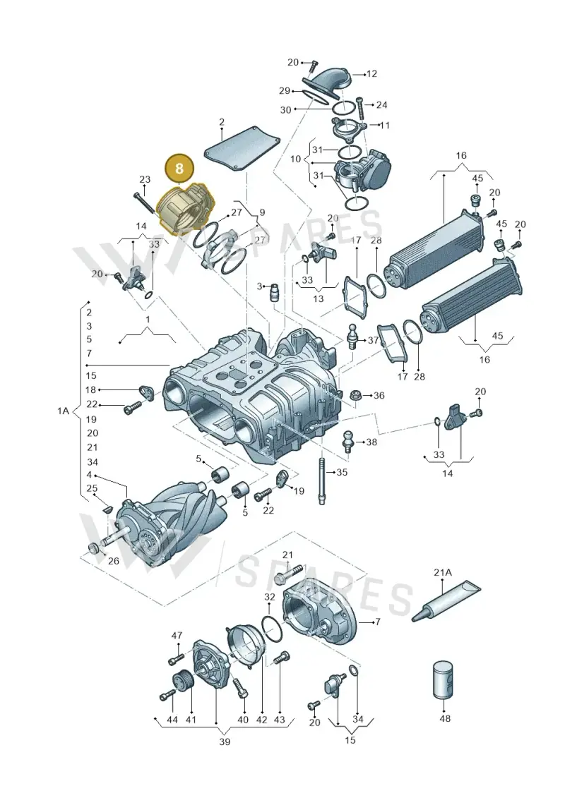 06E133062H — Audi Q7 qu. 3.0 TDI (2015-2019) diagram 771145250, position 8
