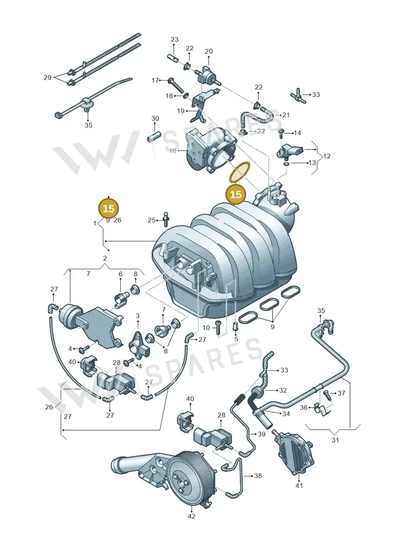 06E133073A — Audi A7 Sportback (2014-2018) diagram 711133420, position 15