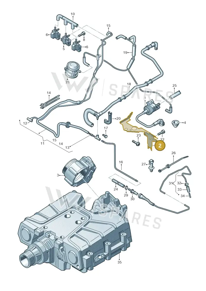 06E133520C — Audi A5 Cabrio 2.0 (2008-2012) diagram 648133520, position 2