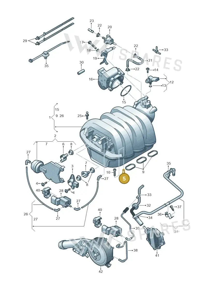 06E133588 — Audi A7 Sportback (2014-2018) diagram 711133420, position 5