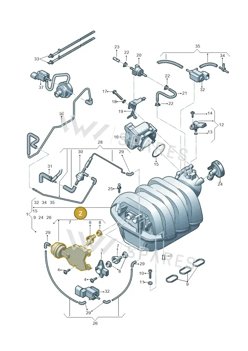 06E133619 — Audi Q5 qu. 2.0 TDI (2008-2012) diagram 448133720, position 2