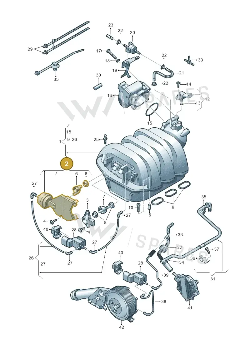06E133619 — Audi A7 Sportback (2014-2018) diagram 711133420, position 2